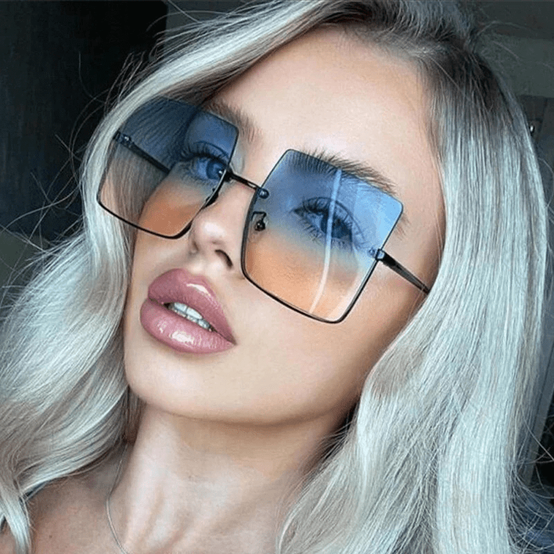 Y2K Tinted Lens Sunglasses Semi Rimless UV400