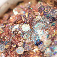 Resin Mermaid Princess Charm with Glitter Chips