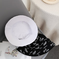 Graffiti Print Reversible Bucket Hat Hip Hop Unisex Fisherman Cap