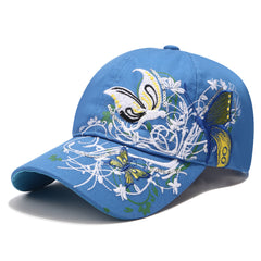 Men's Butterflies Flower Embroidery Caps Snapback Baseball Cap