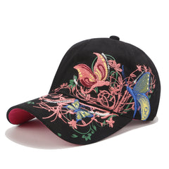 Men's Butterflies Flower Embroidery Caps Snapback Baseball Cap