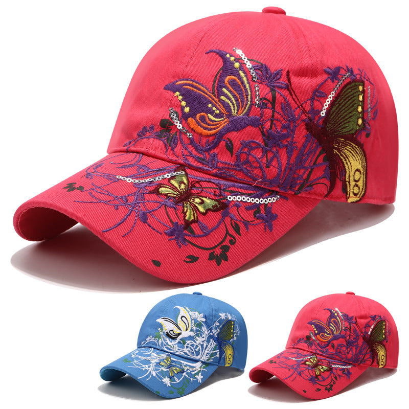 Men's Butterflies Flower Embroidery Caps Snapback Baseball Cap
