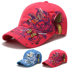 Men's Butterflies Flower Embroidery Caps Snapback Baseball Cap