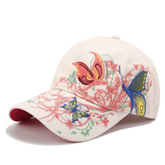 Men's Butterflies Flower Embroidery Caps Snapback Baseball Cap