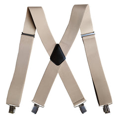 Fasker Mens Suspenders X Back 5cm Wide Solid Straight Heavy Duty Clip Suspenders