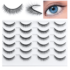 12 Pairs Wispy Natural Look 11mm 3D Mink Lashes
