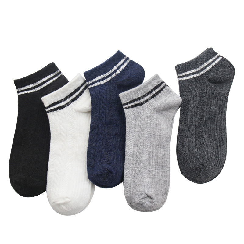 Men's Striped Ankle Socks Low Cut Comfortable