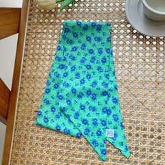 Casual Flower Neckerchief Long Ribbon Skinny Scarf