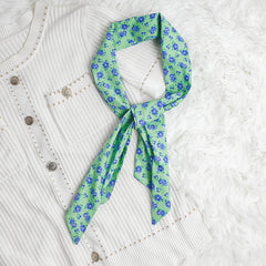 Casual Flower Neckerchief Long Ribbon Skinny Scarf