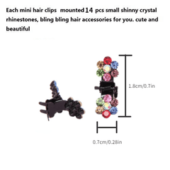 24pcs Glitter Rhinestone Flower Hair Clips for Women Girls