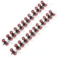 24pcs Glitter Rhinestone Flower Hair Clips for Women Girls