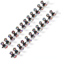 24pcs Glitter Rhinestone Flower Hair Clips for Women Girls