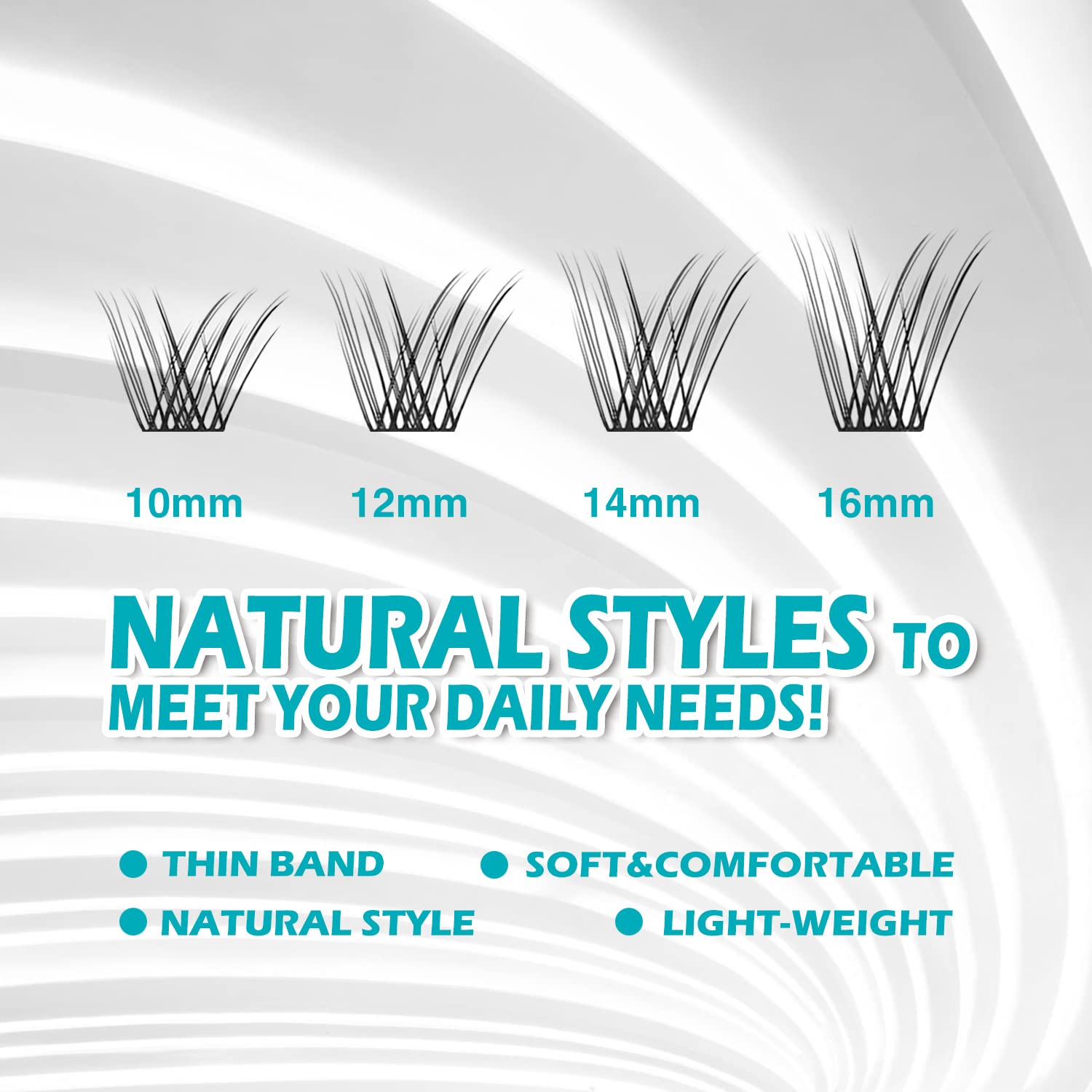 DIY Natural Effect C Curling 48 Clusters Individual False Eyelashes