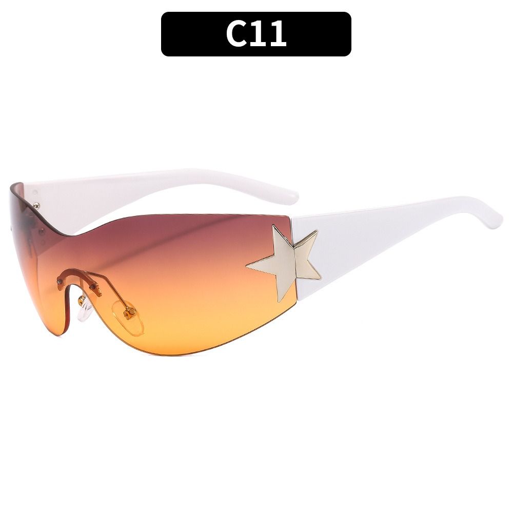 Y2K Rimless Sunglasses Star Decor UV400