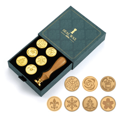 Wax Seal Stamp Kit Set for Invitations Cards Envelopes Mails Wine Pac