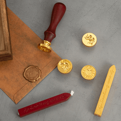 Wax Seal Stamp Kit Set for Invitations Cards Envelopes Mails Wine Pac