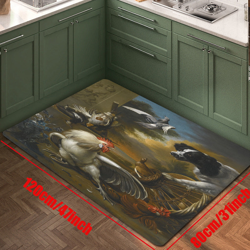 Soft Thickened Kitchen Mat Non-slip Rooster-proof Floor Mat Rustic Waterproof
