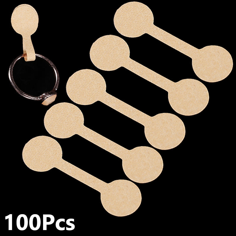 100pcs Paper Tags Stickers Blank Labels Ring Necklace Display Card Self Sticker
