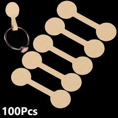 100pcs Paper Tags Stickers Blank Labels Ring Necklace Display Card Self Sticker