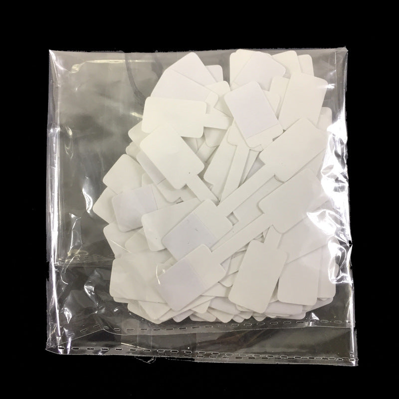 100pcs Paper Tags Stickers Blank Labels Ring Necklace Display Card Self Sticker