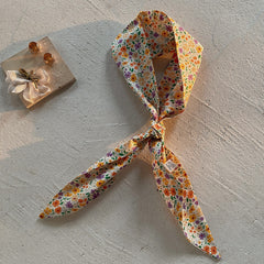 Floral Neckerchief Long Skinny Scarf for Mother