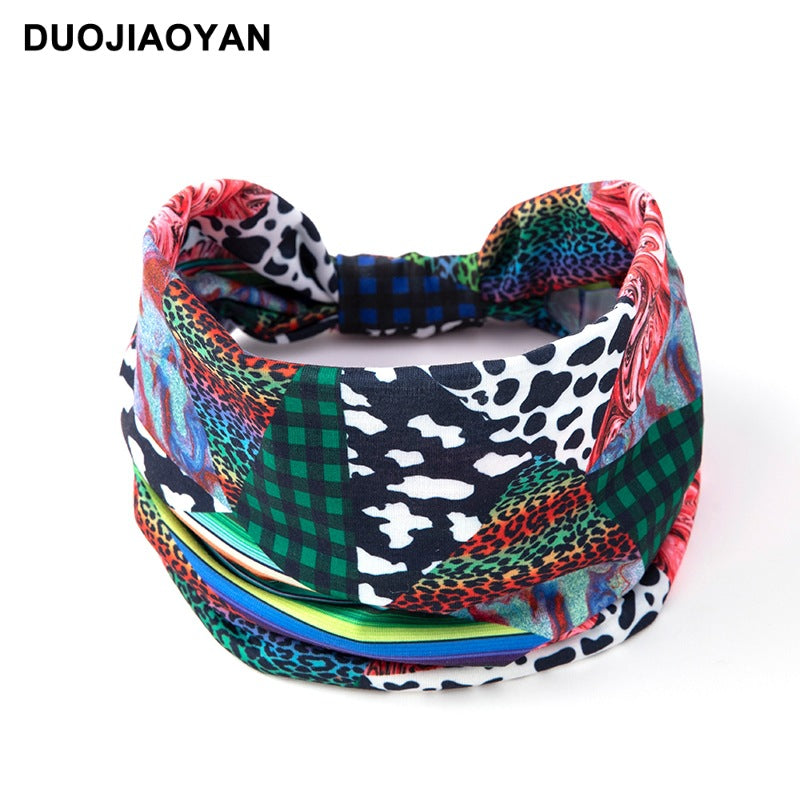 Leopard Pattern Headband Wide Brimmed Knotted Hair Accessories