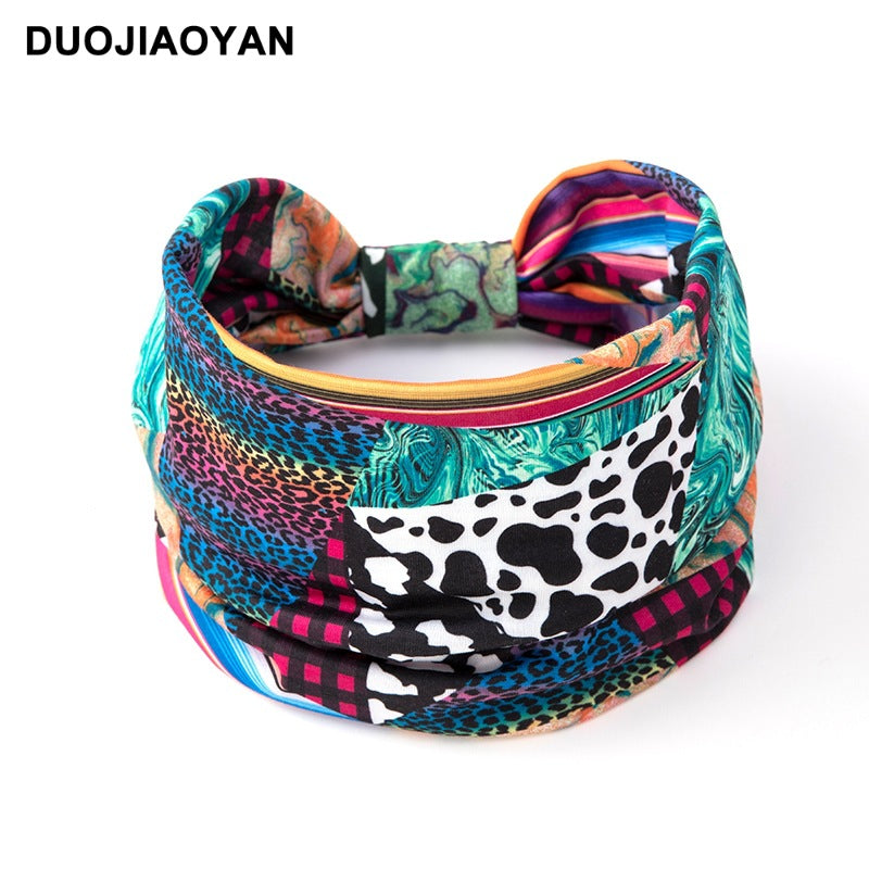 Leopard Pattern Headband Wide Brimmed Knotted Hair Accessories
