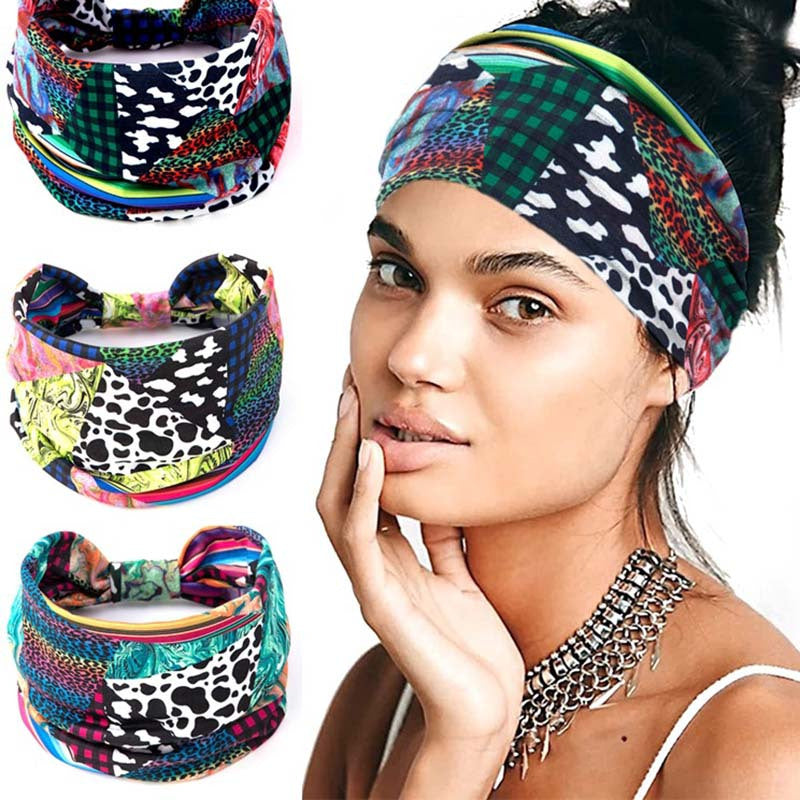 Leopard Pattern Headband Wide Brimmed Knotted Hair Accessories