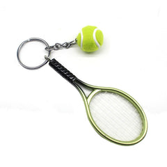 Alloy Tennis Raclet Ball Keychain Sport Team Bag Chain Pendant