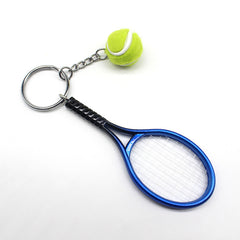 Alloy Tennis Raclet Ball Keychain Sport Team Bag Chain Pendant
