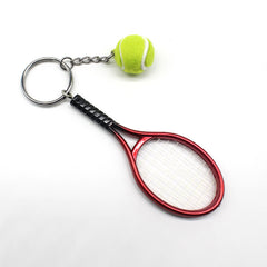 Alloy Tennis Raclet Ball Keychain Sport Team Bag Chain Pendant