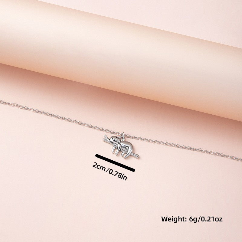 Cartoon Sloth Pendant Necklace for Girls