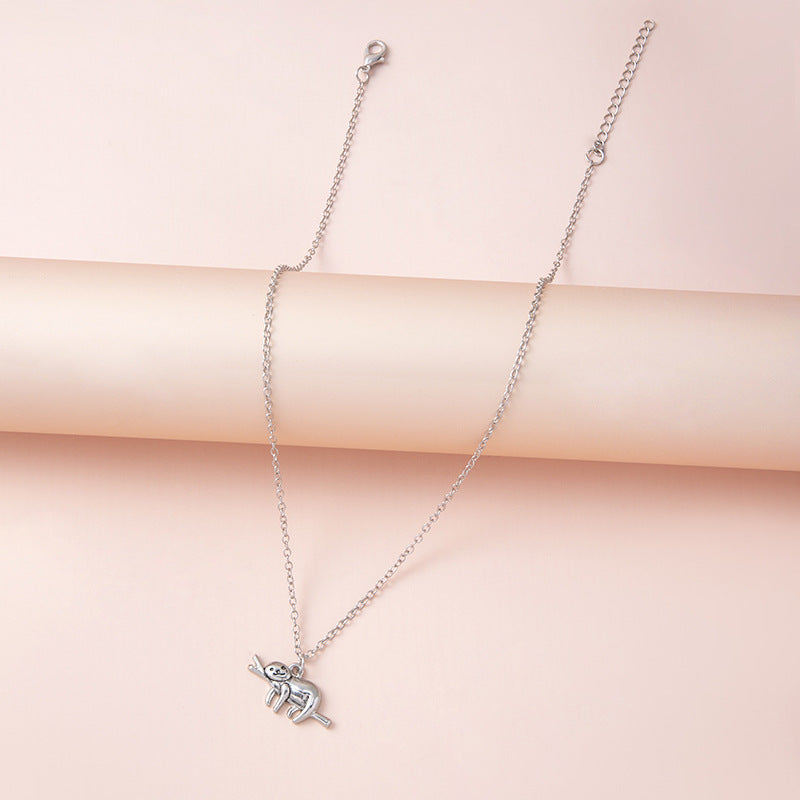 Cartoon Sloth Pendant Necklace for Girls