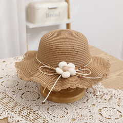 Ruffled Straw Hat & Crossbody Bag Set Girls Accessories