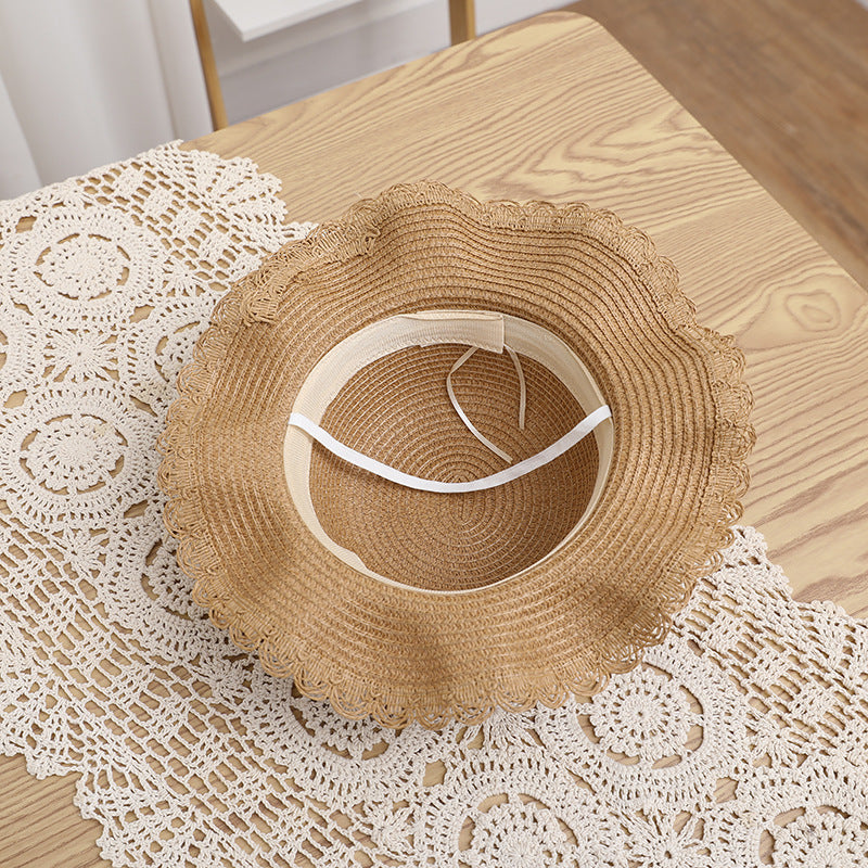 Ruffled Straw Hat & Crossbody Bag Set Girls Accessories