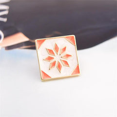 Unisex Collar Buckle Cufflinks Square Drip Oil Creative Pattern