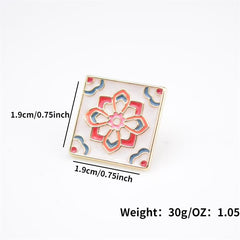 Unisex Collar Buckle Cufflinks Square Drip Oil Creative Pattern