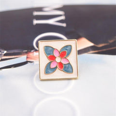 Unisex Collar Buckle Cufflinks Square Drip Oil Creative Pattern