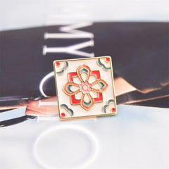 Unisex Collar Buckle Cufflinks Square Drip Oil Creative Pattern