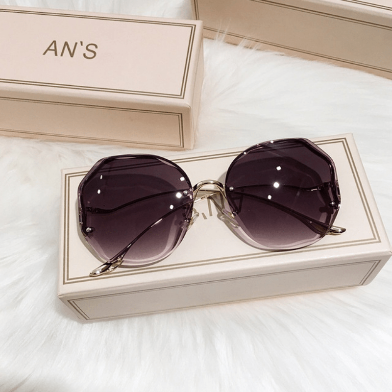 Ombre Lens Sunglasses Semi Rimless UV400