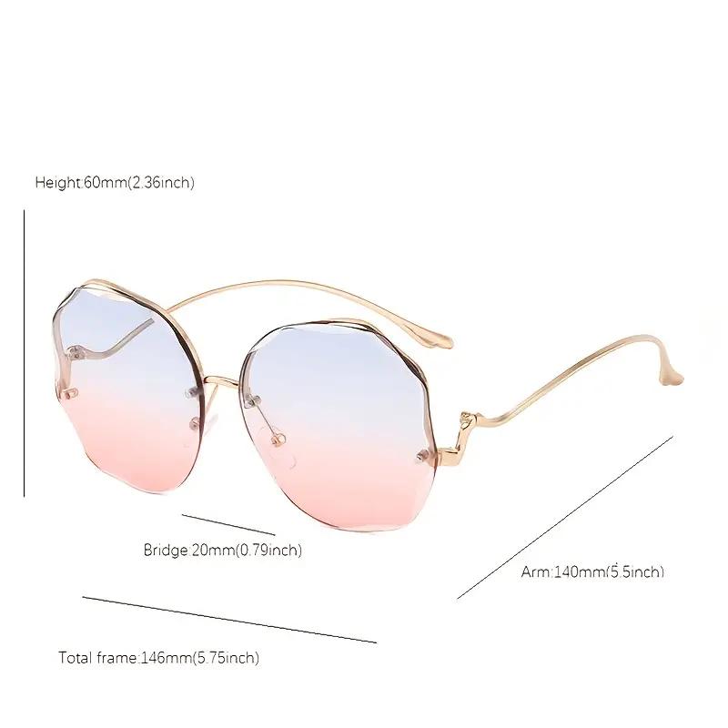 Ombre Lens Sunglasses Semi Rimless UV400