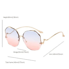 Ombre Lens Sunglasses Semi Rimless UV400