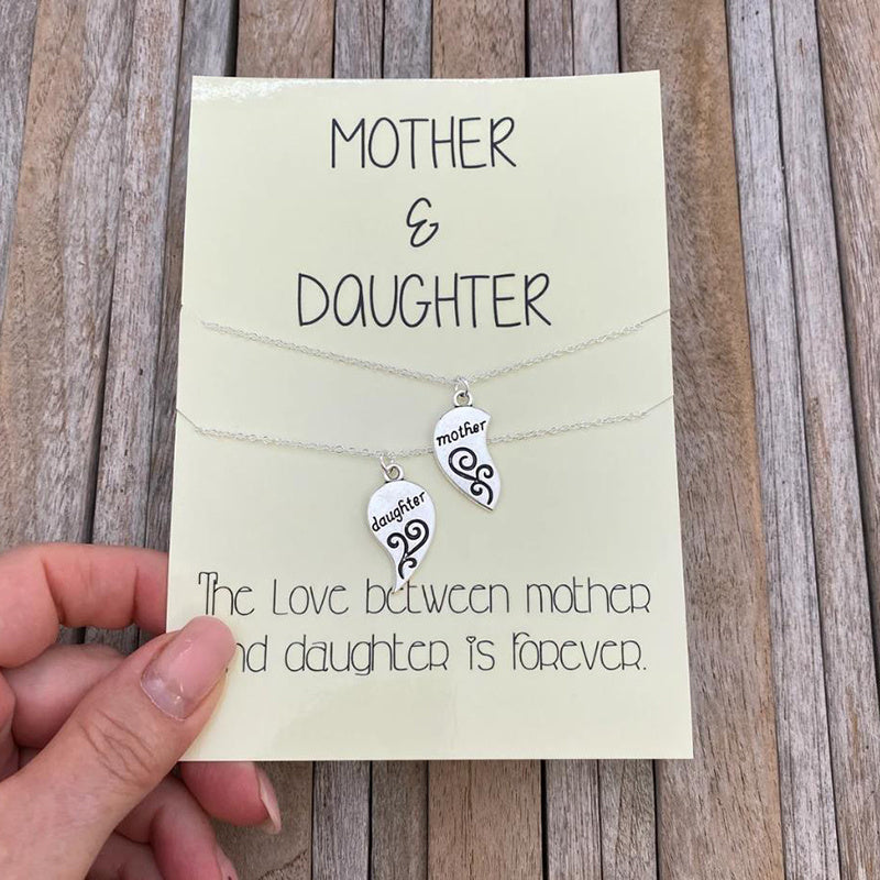 Mother Daughter Necklace Set Gift Heart Necklaces Mommy And Me Matching