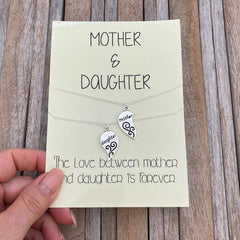 Mother Daughter Necklace Set Gift Heart Necklaces Mommy And Me Matching
