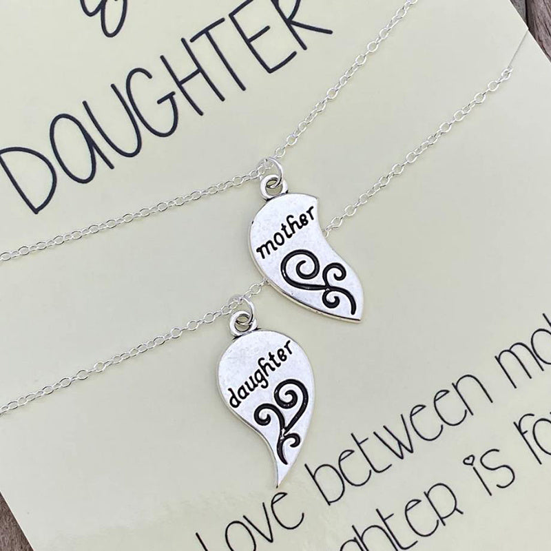 Mother Daughter Necklace Set Gift Heart Necklaces Mommy And Me Matching