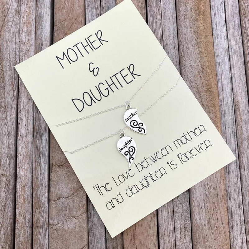 Mother Daughter Necklace Set Gift Heart Necklaces Mommy And Me Matching