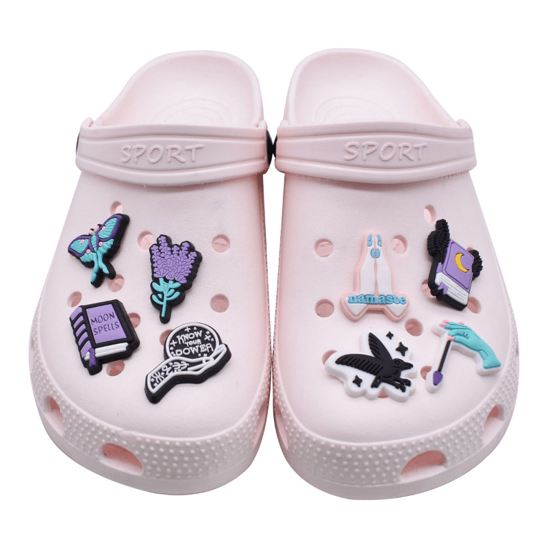 25pcs Lavender Purple Witch Series Shoe Flower Decorative Buckle