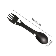 5-in-1 Outdoor Cutlery Bottle Opener Picnic Spoons Forks Stainless Steel