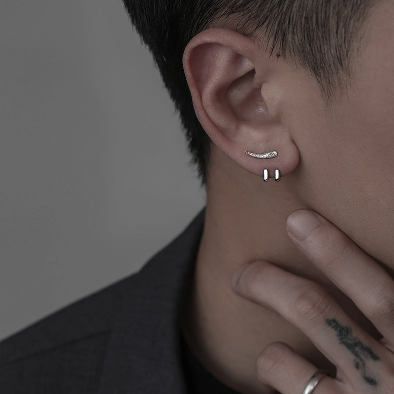 Men's Removable Hip Hop Crescent Earring