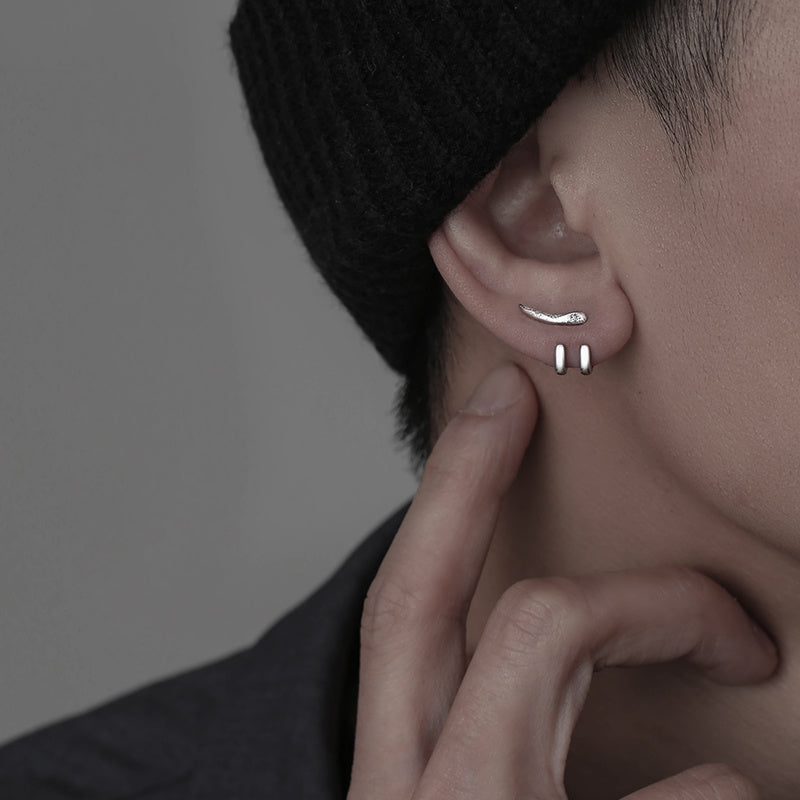Men's Removable Hip Hop Crescent Earring